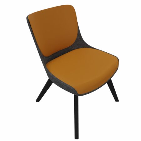 Klöber WOOOM woo56 Sessel niedrig mit Holzfussgestell mit Sitz und Rückenpolster