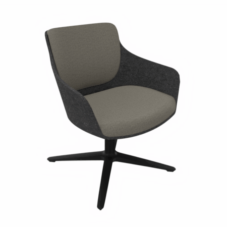 Klöber WOOOM woo57 Sessel niedrig mit Sitz- und Rückenpolster, Seitenwangen