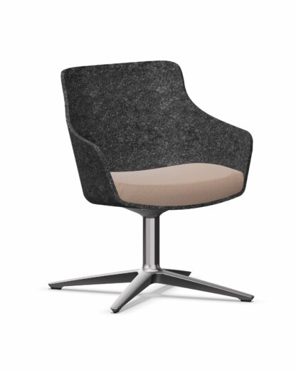 Klöber Wood woo57 mit Alu-Fusskreuz weiss-grau