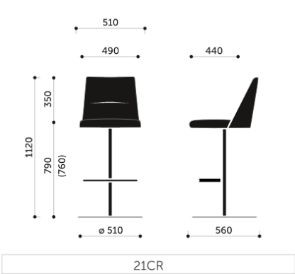 PROFIm CHIC 21 CR Barhocker – Bild 7